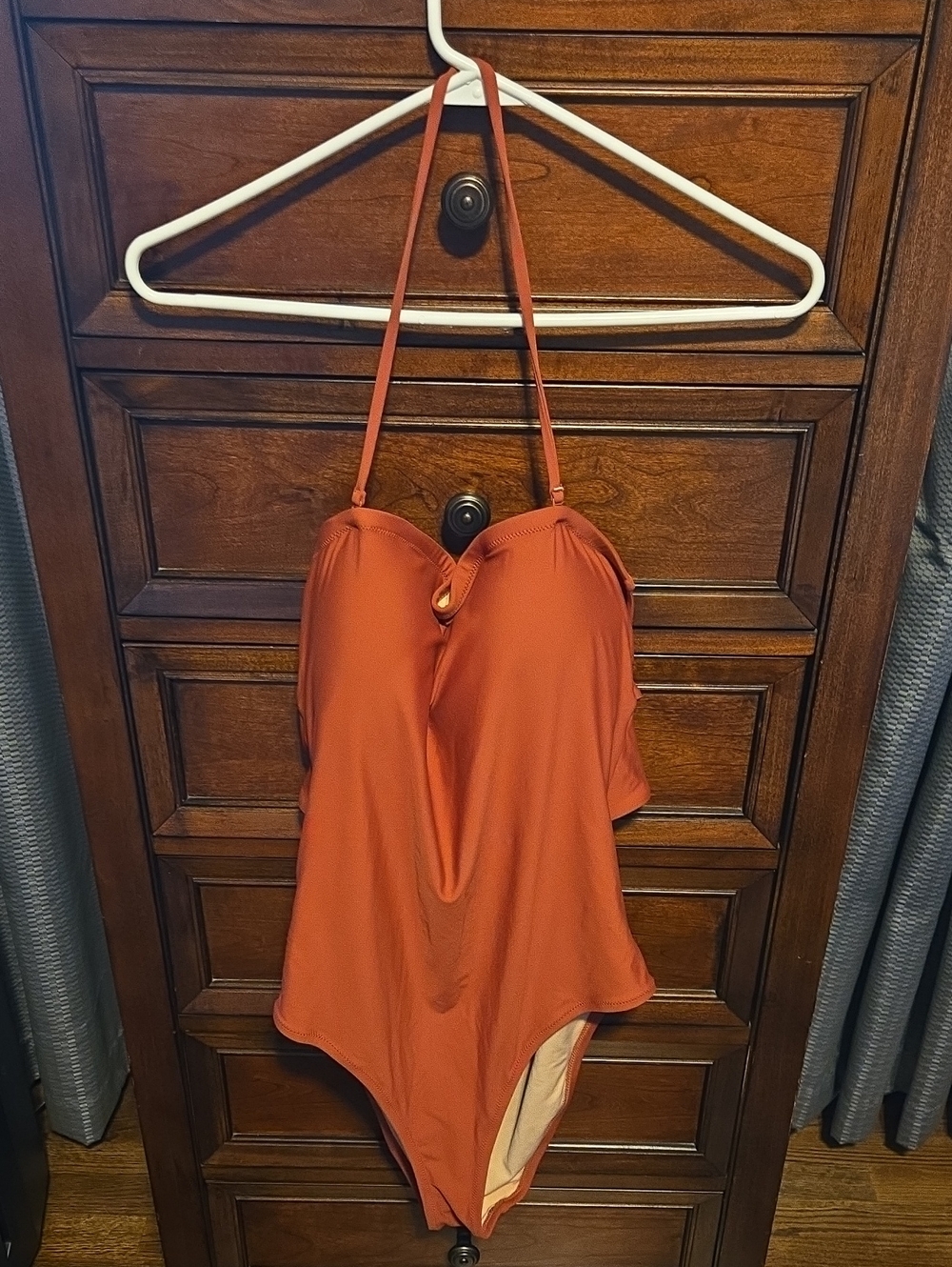 J. Crew Rust Halter Bodysuit Swim Top